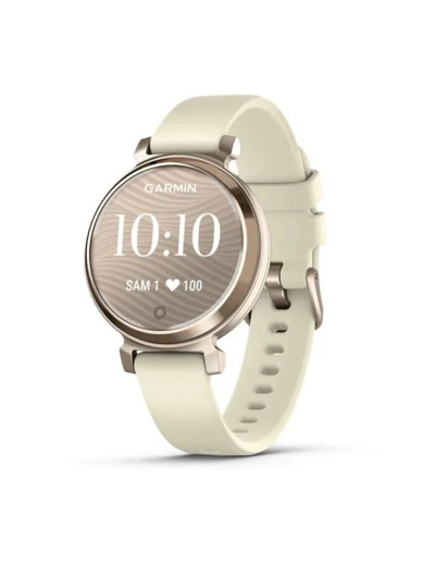 Garmin Lily 2 Cream Gold avec bracelet en silicone blanc coco