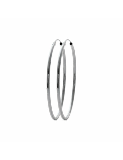 Boucles d'oreilles créoles en argent rhodié