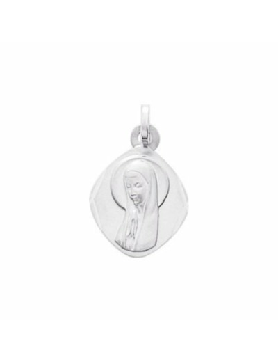Médaille vierge en or blanc