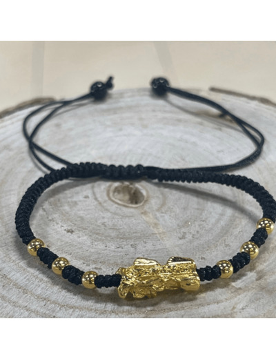 Bracelet Pixiu fil rouge/noir