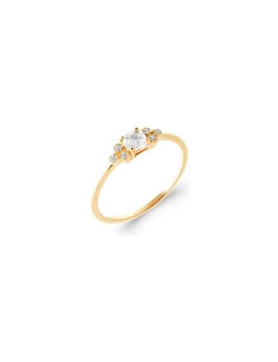 Bague en plaqué or et oxydes de zirconium