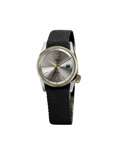 Montre March L.A.B Seventy Striped Four - Bracelet perlon noir