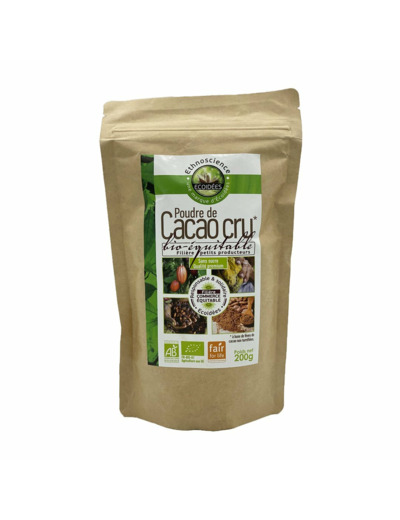 Poudre de cacao cru bio-équitable 200g