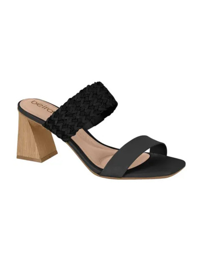 Mule talon decrochee femme noir