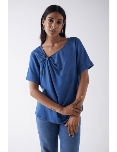 BLOUSE EN LIGHTDENIM AVEC NŒUD