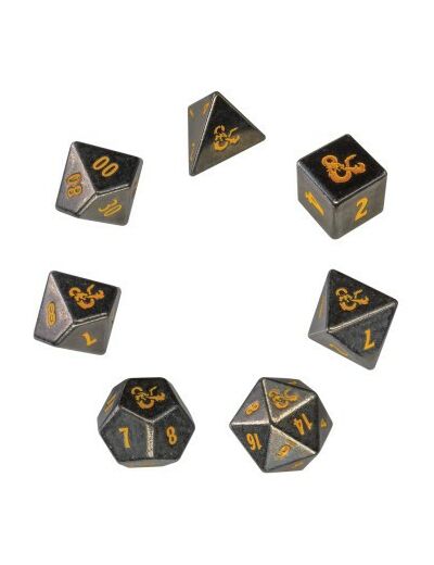 Set de dés JDR en métal - Realmspace Dungeons & Dragons