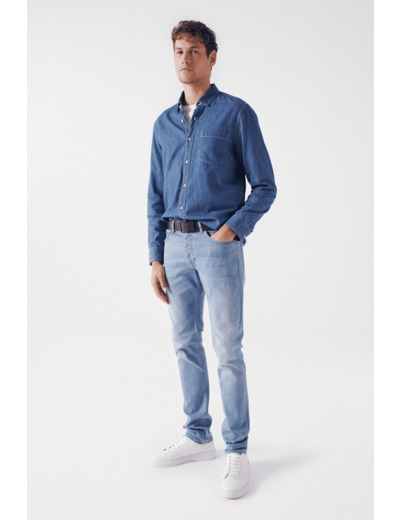 Chemise en denim coupe droite