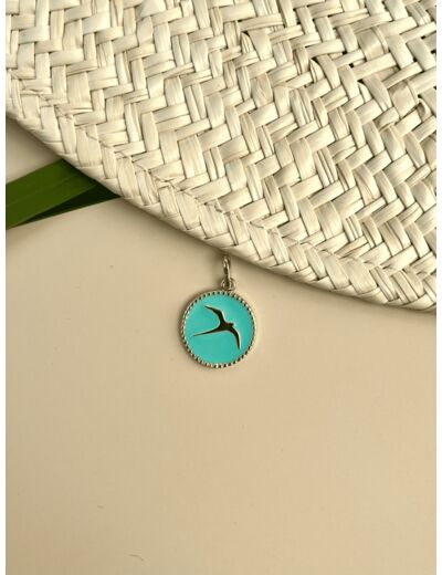 Collection GEM - Pendentif Paille en queue Turquoise