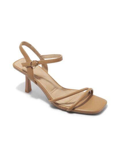 Sandale talon decrochee femme camel