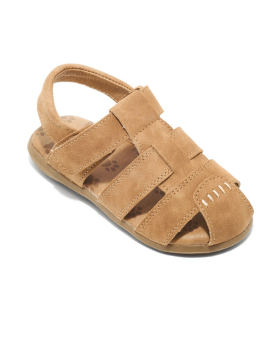 Sandale fermee garcon camel