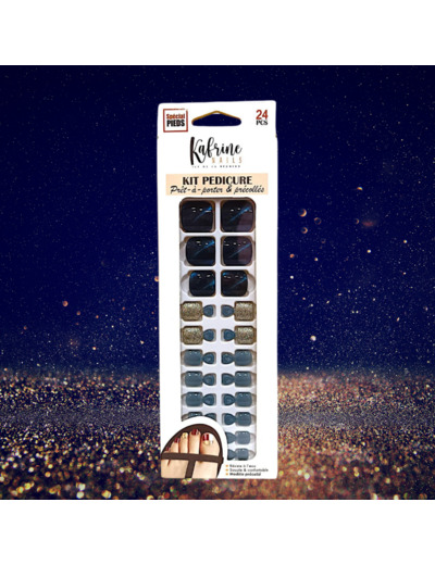 PRESS ON NAILS PEDICURE- DEEP BLUE