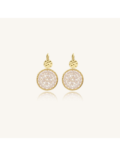 Boucles d'oreilles Sàntibé Bijoux Paradis dorées à l'or fin et perles