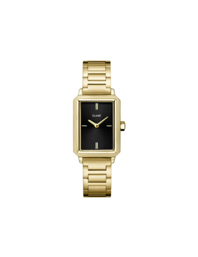 Montre Cluse Fluette Steel, Circular Texture Black, Gold Colour