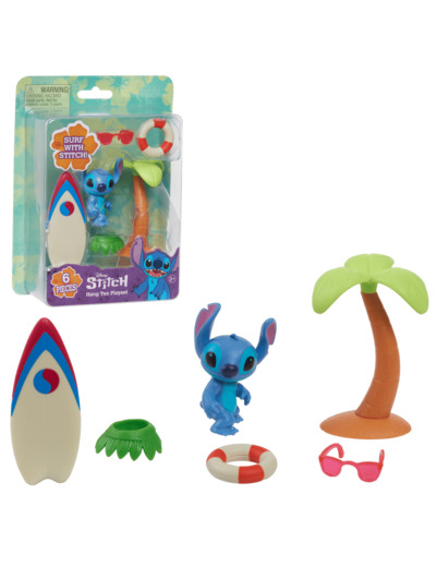 Disney Stitch - Coffret Surf, Palmier et Figurine