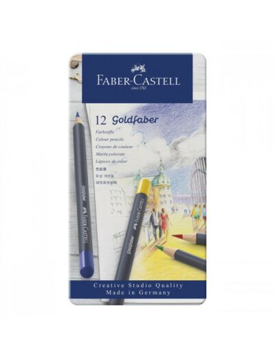 Goldfaber Boîte Métal Crayons de Couleurs Faber Castell