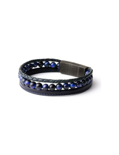 Bracelet Gemini Classics en acier et œil de tigre