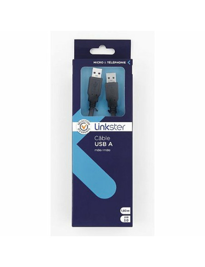 Câble usb a mâle/mâle usb 3.0 1,80m