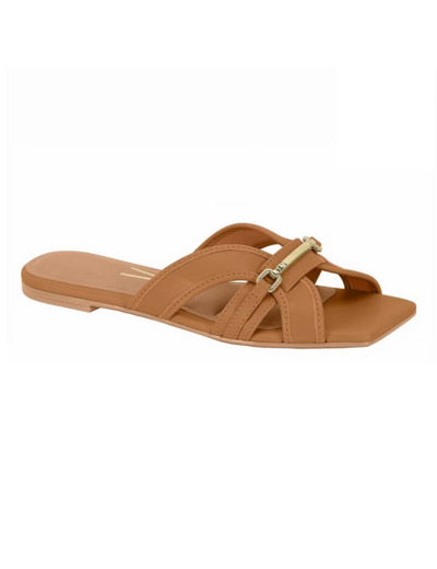 Mule plate femme camel