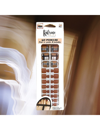 PRESS ON NAILS PEDICURE- BROWN DETAIL