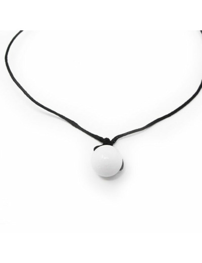 Collier en cordon ciré avec perle d'howlite