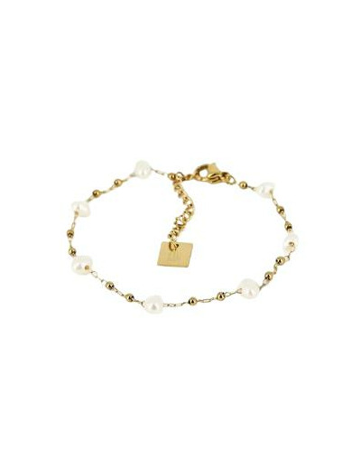 Bracelet ZAG Zoé en acier doré et nacre