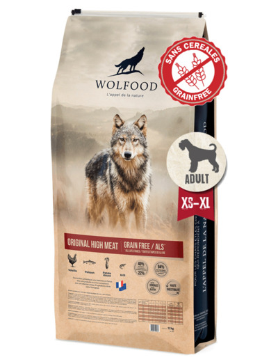 Original high meat grain free 12kg - Croquettes pour chien adulte<br />Poulet