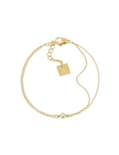 Bracelet ZAG Odile en acier doré et oxyde de zirconium