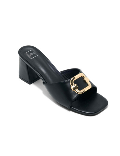 Mule talon decrochee femme noir
