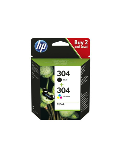 Pack de 2 cartouches d'encre 304 noir, couleur
