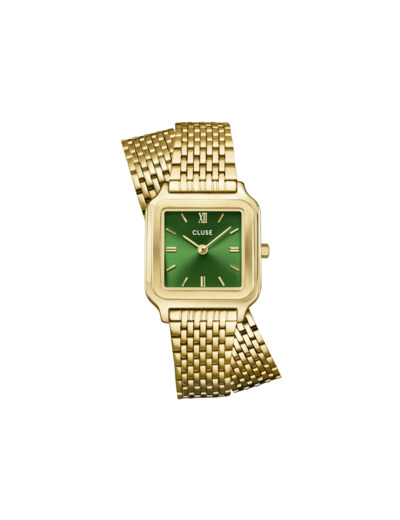 Montre Cluse Gracieuse Petite Double Steel, Forest Green, Gold Colour
