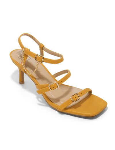 Sandale talon decrochee femme ocre