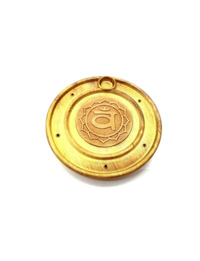 Porte-Encens Bois Rond Chakra Sacré 10cm