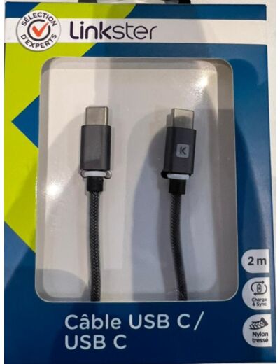 Câble USB C/USB C  nylon tressé2 mètres