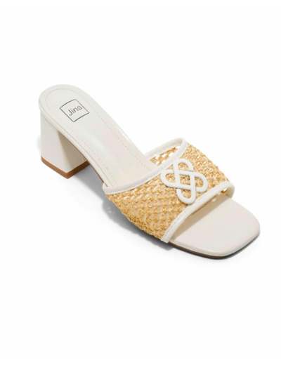Mule talon decrochee femme beige