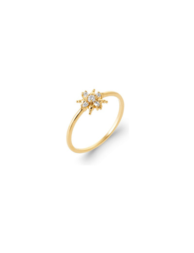 Bague en plaqué or et oxydes de zirconium