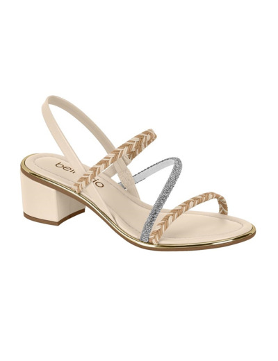 Sandale talon decrochee femme beige