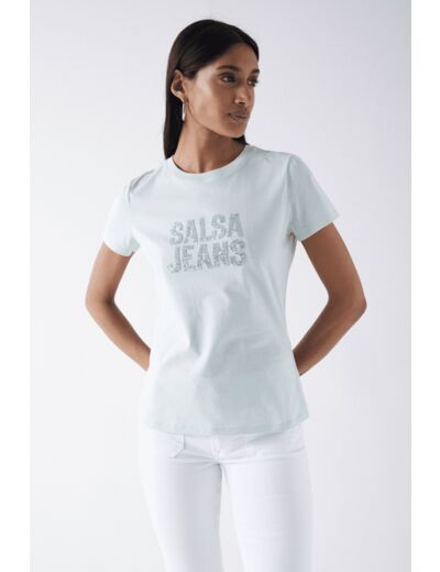 T-SHIRT AVEC LOGO SALSA ET PERLES