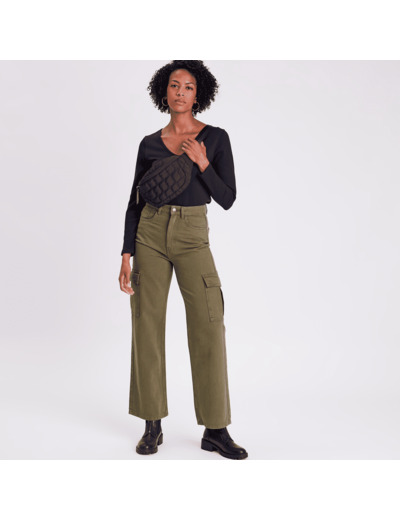 Pantalon cargo taille haute