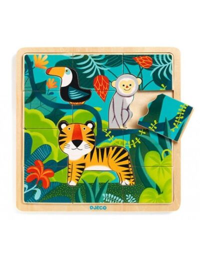 Puzzle Jungle en bois  15 pièces - DJ01810