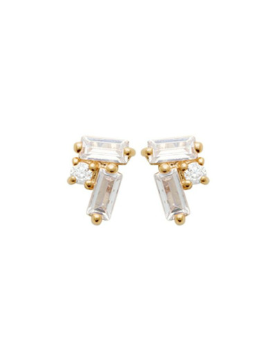 Boucles d'oreilles en plaqué or et oxydes de zirconium