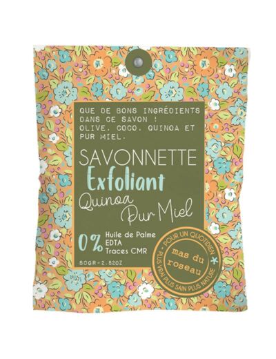 SAVONNETTE "EXFOLIANTE" QUINOA ET PUR MIEL MAS DU ROSEAU 80G