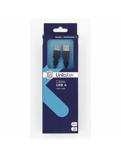 Câble usb a mâle/mâle usb 2.0 1,80m