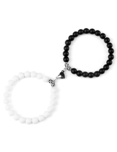 Bracelet couple Onyx Noir & Pierre de lune