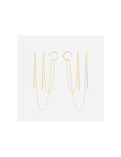 Boucles d'oreilles ZAG en acier doré