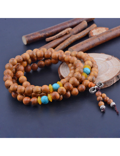 Collier ou bracelet mala en bois de santal