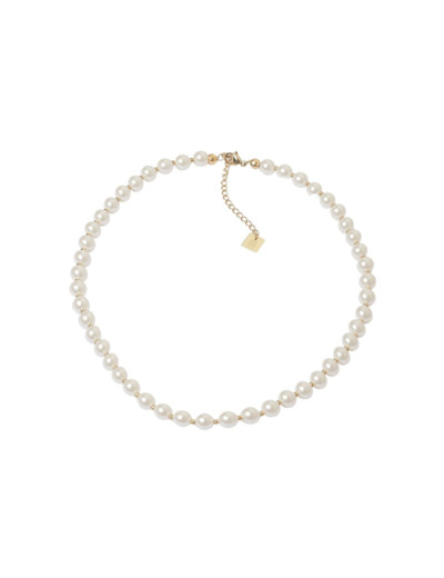 Collier ZAG Livia en acier doré et perles
