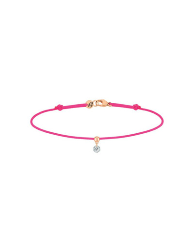 Bracelet sur cordon La Brune & La Blonde BB en or rose et diamant de 0.10ct