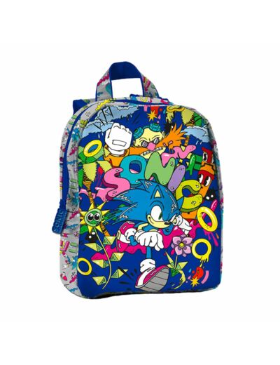 Sac a dos garcon bleu sonic