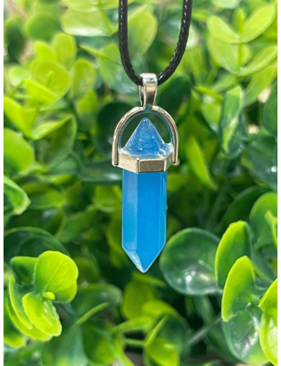 Pendentif agate bleu