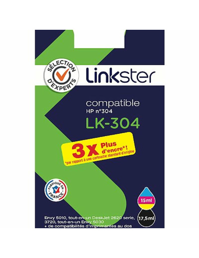 Cartouche d'encre lk-304 pack xl noir + couleurs compatible hp 304